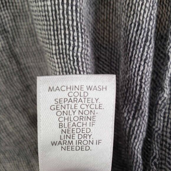 Pure Jill Shirt Womens Size Medium M Gray Long Sleeve Linen Textured - Picture 8 of 9